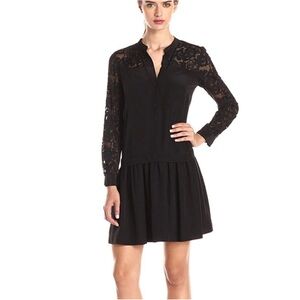 Rebecca Taylor Black lace drop waist dress 8